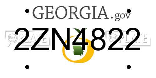 2ZN4822 Georgia License Plate