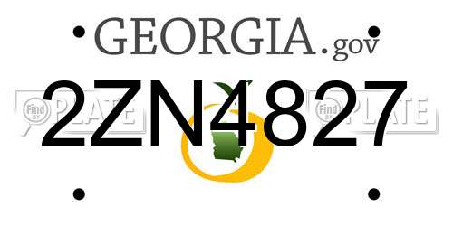 2ZN4827 Georgia License Plate