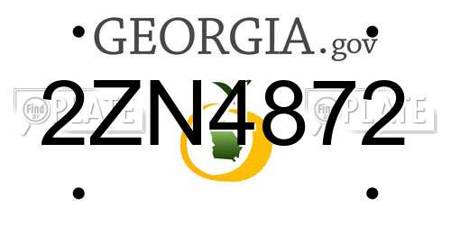 2ZN4872 Georgia License Plate