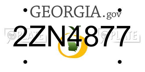 2ZN4877 Georgia License Plate
