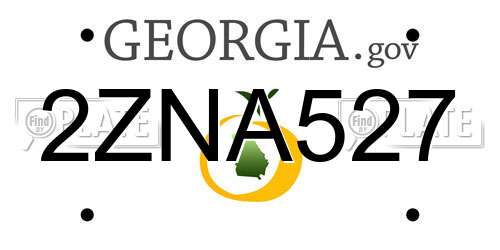 2ZNA527 Georgia License Plate