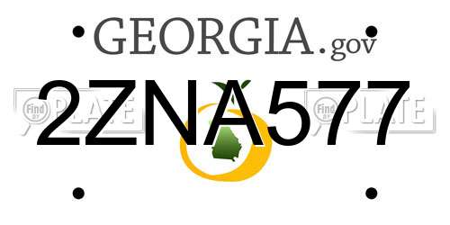 2ZNA577 Georgia License Plate