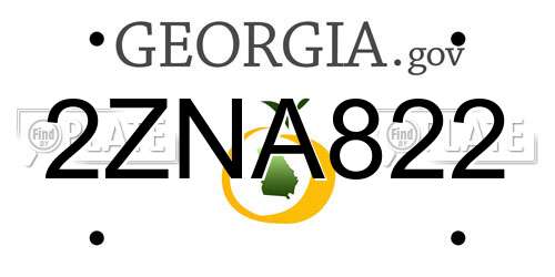 2ZNA822 Georgia License Plate
