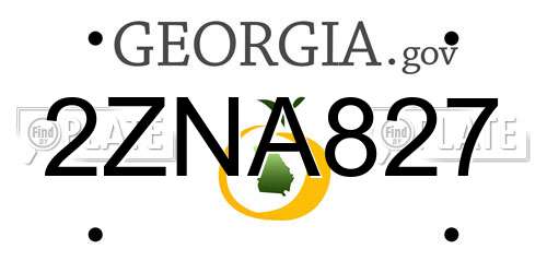 2ZNA827 Georgia License Plate