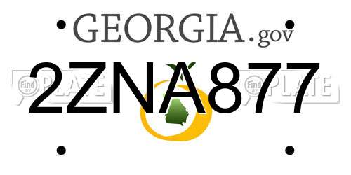 2ZNA877 Georgia License Plate