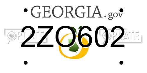 2ZO602 Georgia License Plate