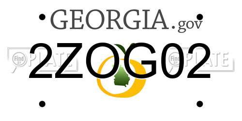2ZOG02 Georgia License Plate