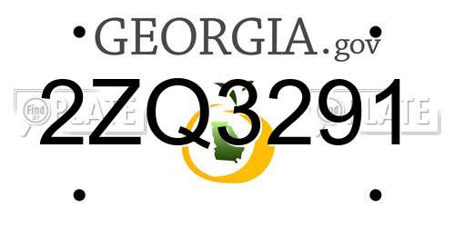 2ZQ3291 Georgia License Plate