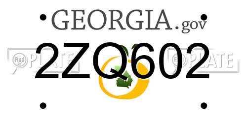 2ZQ602 Georgia License Plate