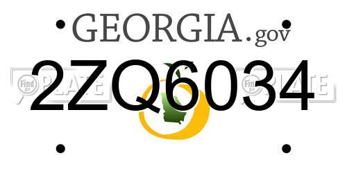 2ZQ6034 Georgia License Plate