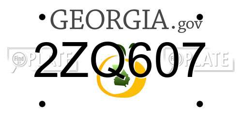 2ZQ607 Georgia License Plate