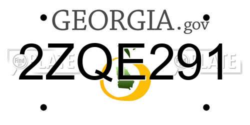 2ZQE291 Georgia License Plate