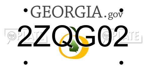 2ZQG02 Georgia License Plate
