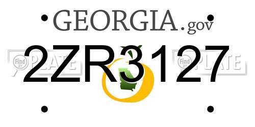 2ZR3127 Georgia License Plate
