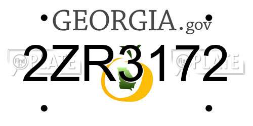 2ZR3172 Georgia License Plate