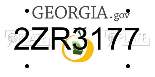 2ZR3177 Georgia License Plate