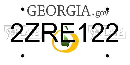 2ZRE122 Georgia License Plate
