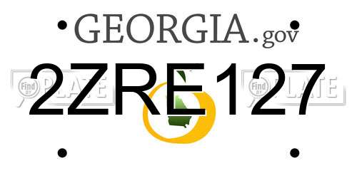 2ZRE127 Georgia License Plate
