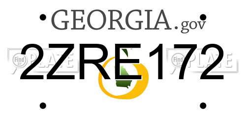 2ZRE172 Georgia License Plate