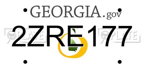 2ZRE177 Georgia License Plate