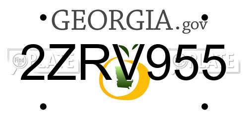 2ZRV955 Georgia License Plate