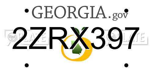 2ZRX397 Georgia License Plate