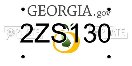 2ZS130 Georgia License Plate