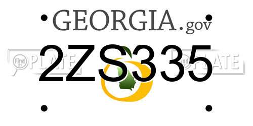 2ZS335 Georgia License Plate