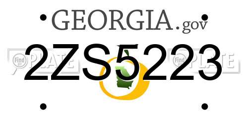 2ZS5223 Georgia License Plate