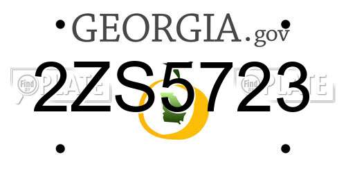 2ZS5723 Georgia License Plate