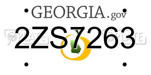 2ZS7263 Georgia License Plate