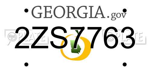 2ZS7763 Georgia License Plate