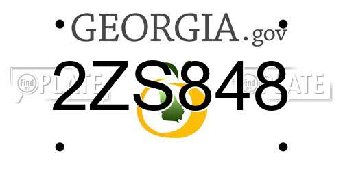 2ZS848 Georgia License Plate
