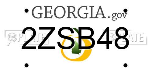 2ZSB48 Georgia License Plate