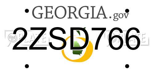 2ZSD766 Georgia License Plate