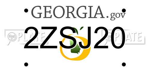 2ZSJ20 Georgia License Plate