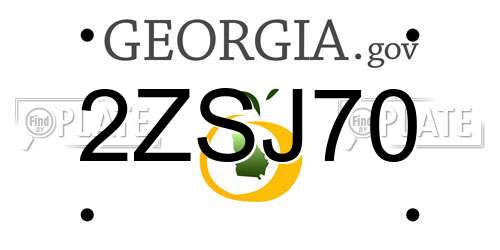 2ZSJ70 Georgia License Plate