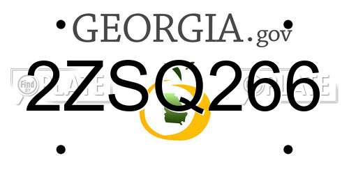 2ZSQ266 Georgia License Plate