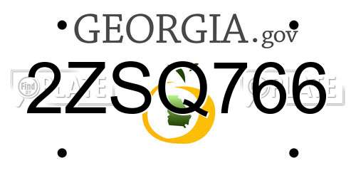 2ZSQ766 Georgia License Plate