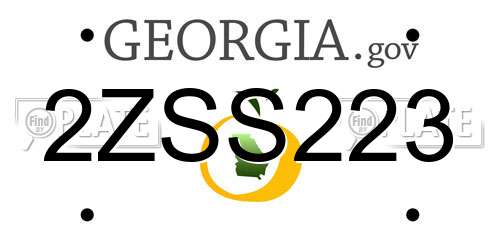 2ZSS223 Georgia License Plate