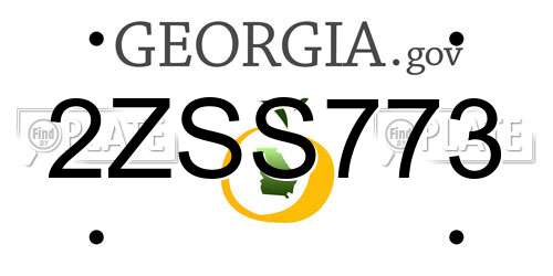 2ZSS773 Georgia License Plate