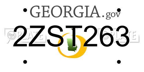 2ZST263 Georgia License Plate