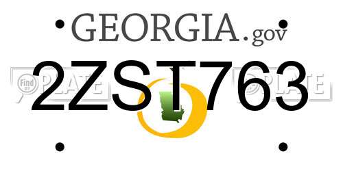 2ZST763 Georgia License Plate