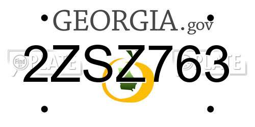 2ZSZ763 Georgia License Plate