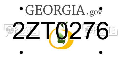 2ZT0276 Georgia License Plate