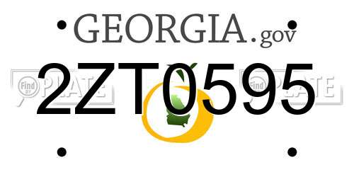 2ZT0595 Georgia License Plate