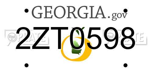 2ZT0598 Georgia License Plate