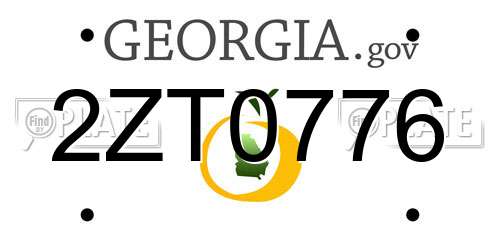 2ZT0776 Georgia License Plate