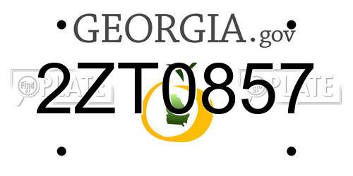 2ZT0857 Georgia License Plate