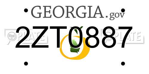 2ZT0887 Georgia License Plate